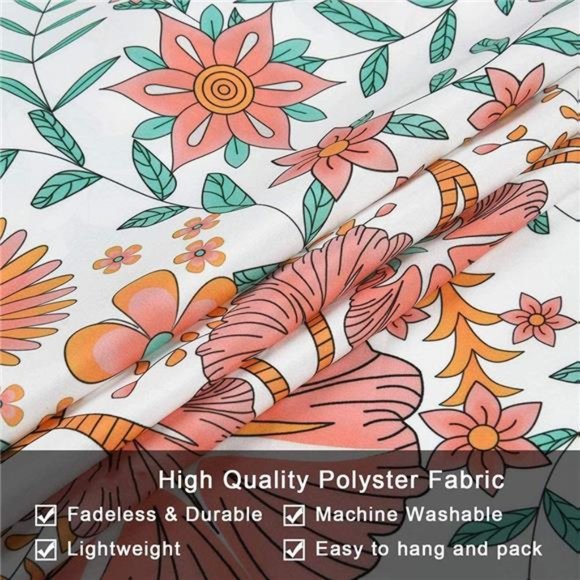 Mandala Flower Tapestry Wall Hanging - Bohemian Hippie White Tapestry Sketched - Picture 6 of 7